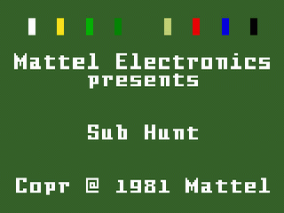 Sub Hunt title screen for Intellivision